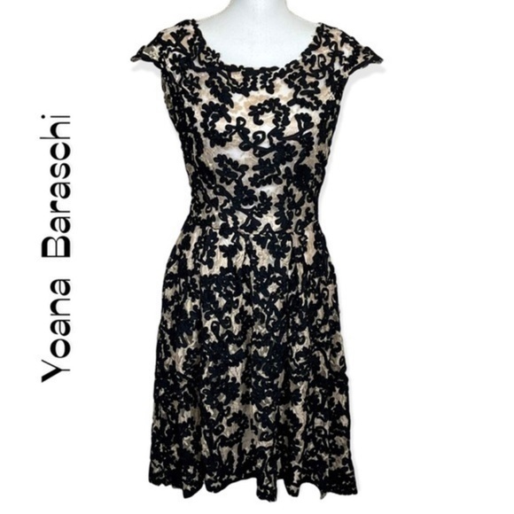 Yoana Baraschi Sheer W/full slip Lace & Ribbon Dress - Picture 1 of 9